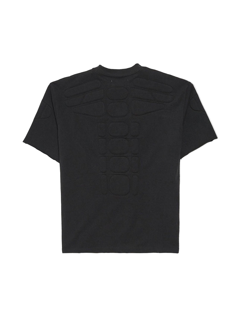 SATOSHI NAKAMOTO BLACK LOGO EMBOSSED TSHIRT