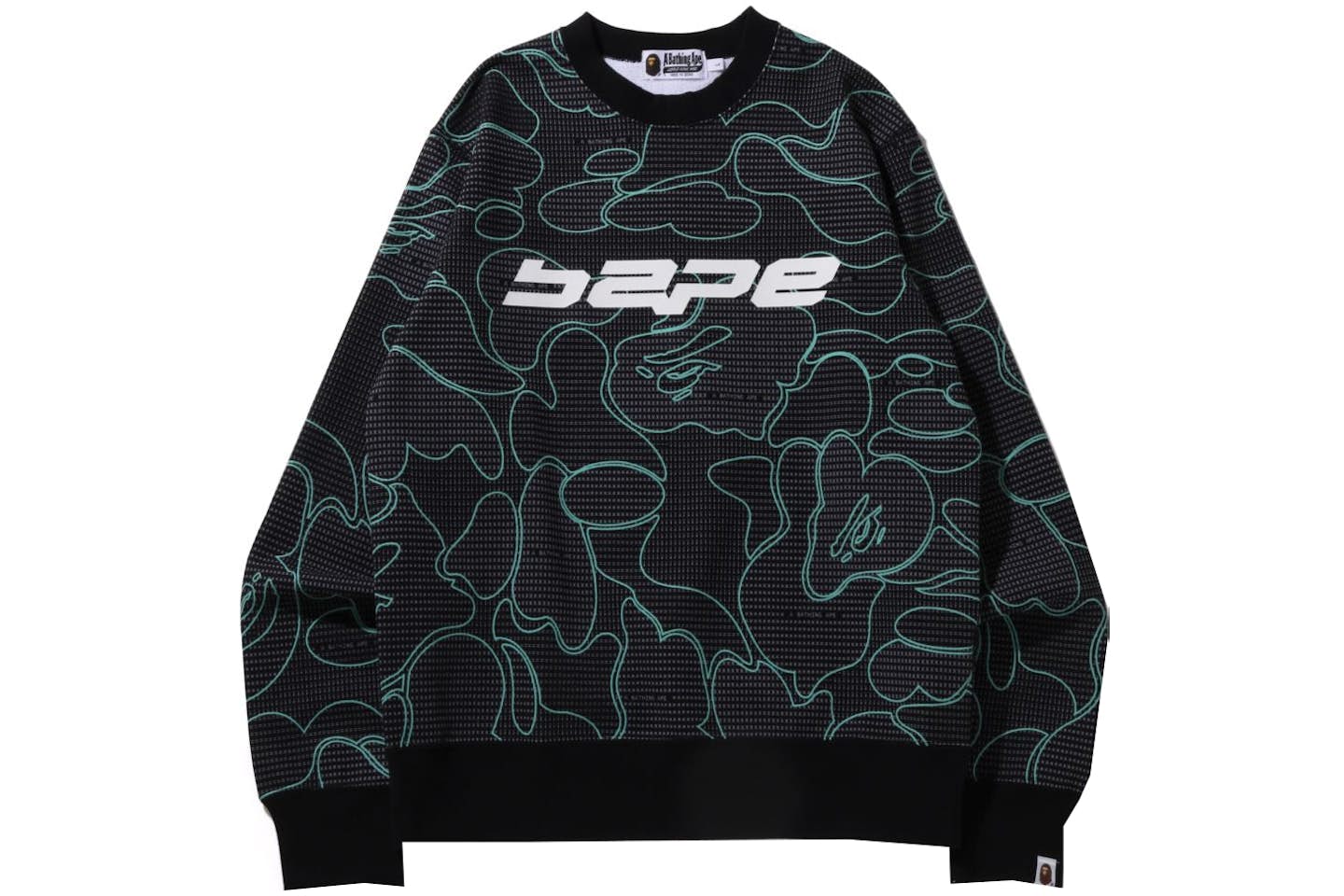 BAPE TEXT CODE CAMO CREWNECK