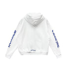 CHROME HEARTS BLUE SCROLL WHITE ZIP UP HOODIE