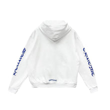 CHROME HEARTS BLUE SCROLL WHITE ZIP UP HOODIE