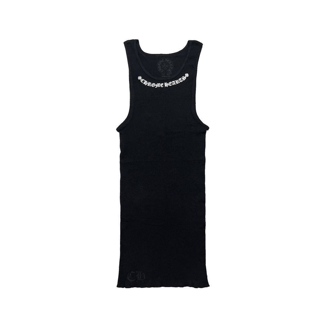 CHROME HEARTS NECK LOGO BLACK TANK TOP