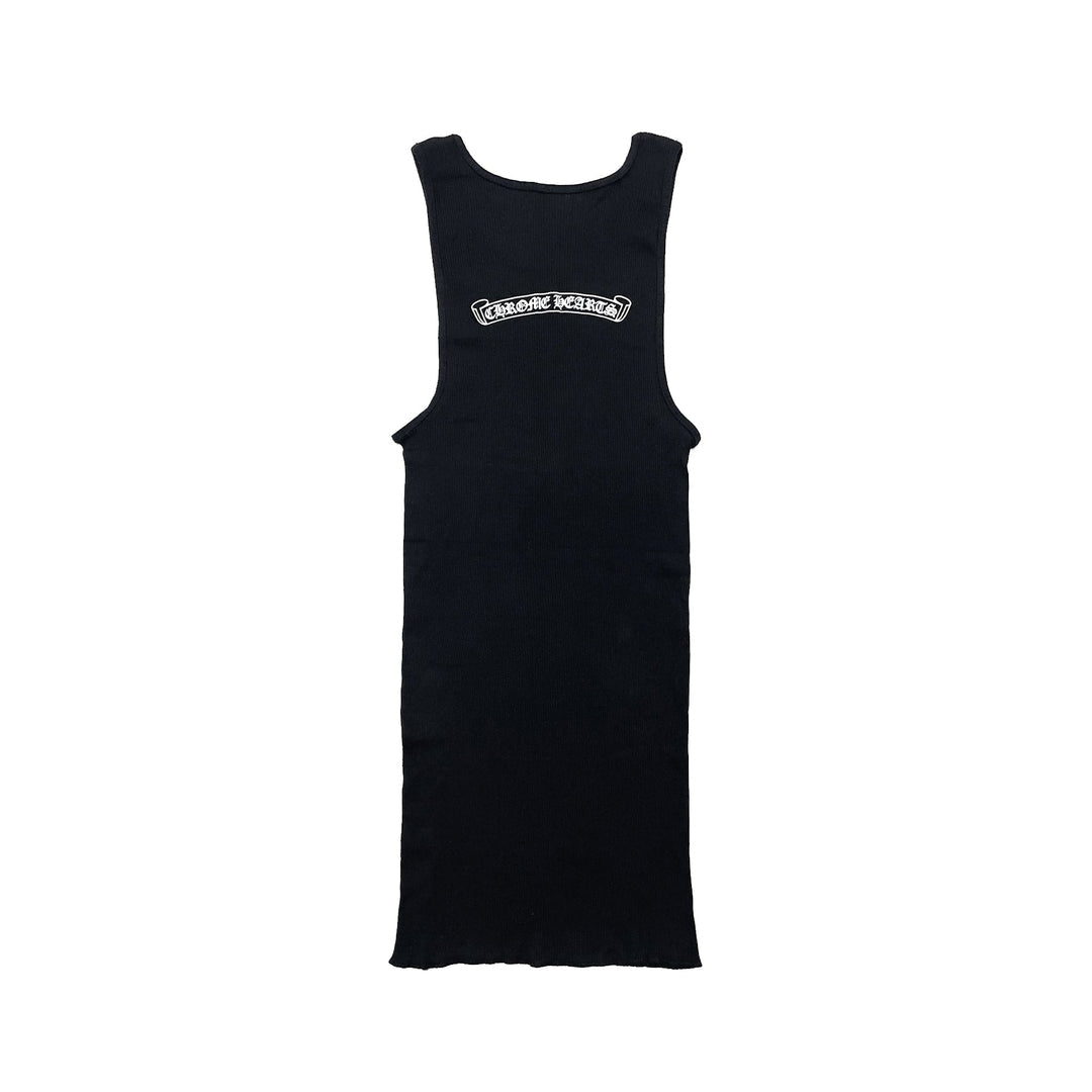 CHROME HEARTS NECK LOGO BLACK TANK TOP