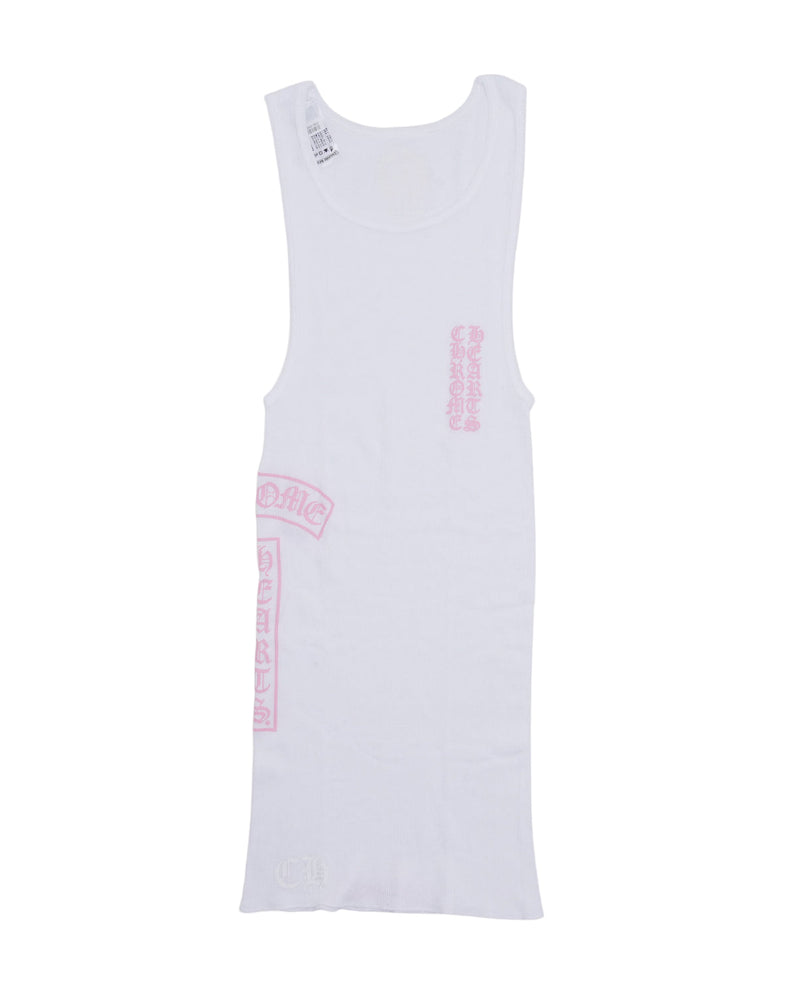 CHROME HEARTS TBAR LOGO PINK TANK TOP