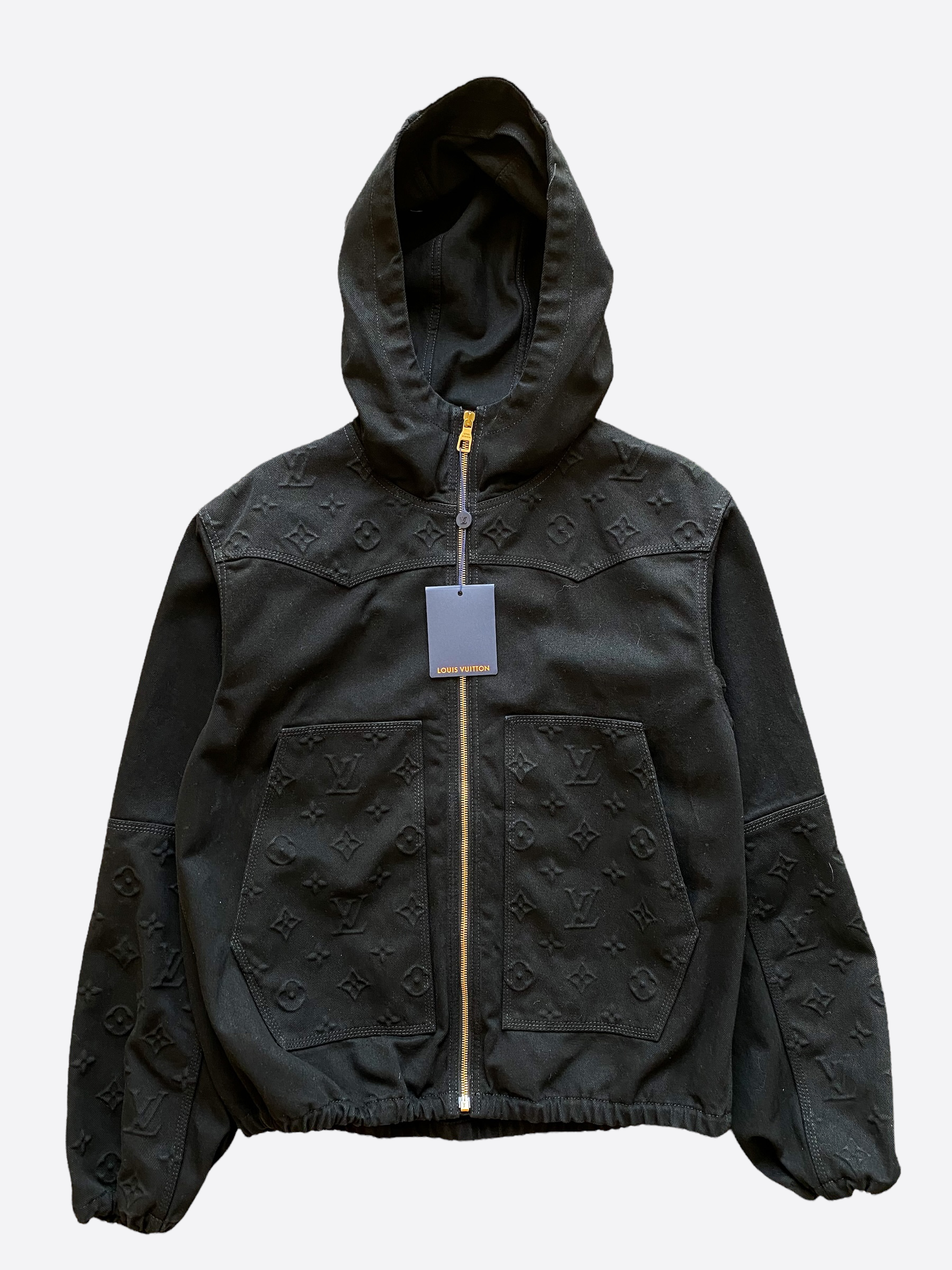 LOUIS VUITTON BLACK MONOGRAM CARPENTER JACKET