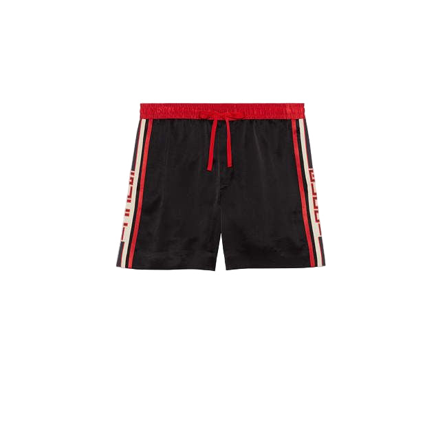 GUCCI TAPE LOGO SHORTS