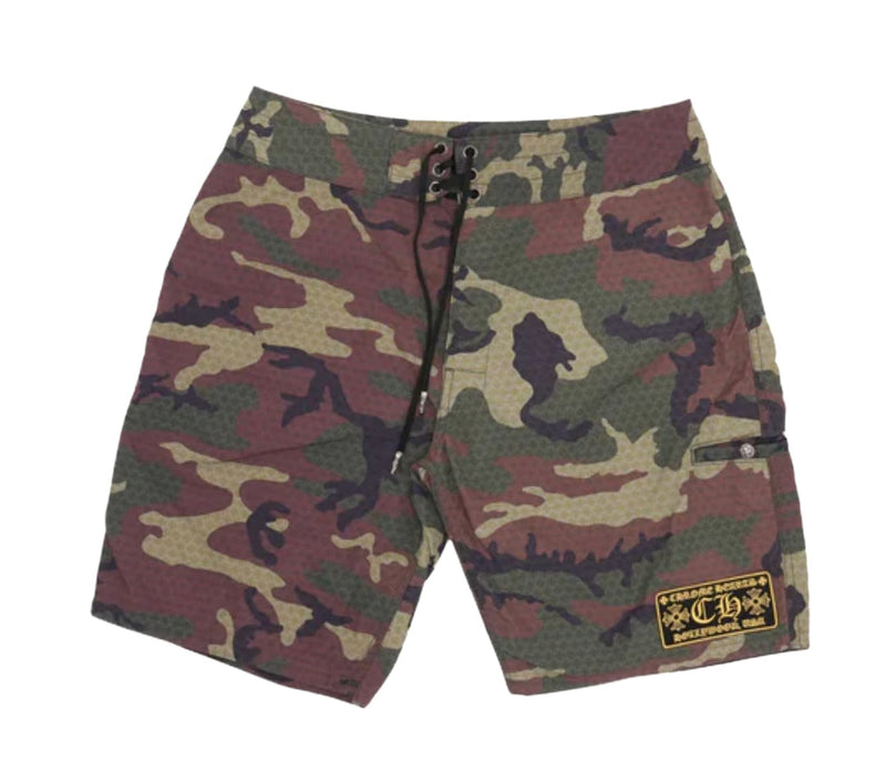 CHROME HEARTS CAMO SWIM TRUNKS