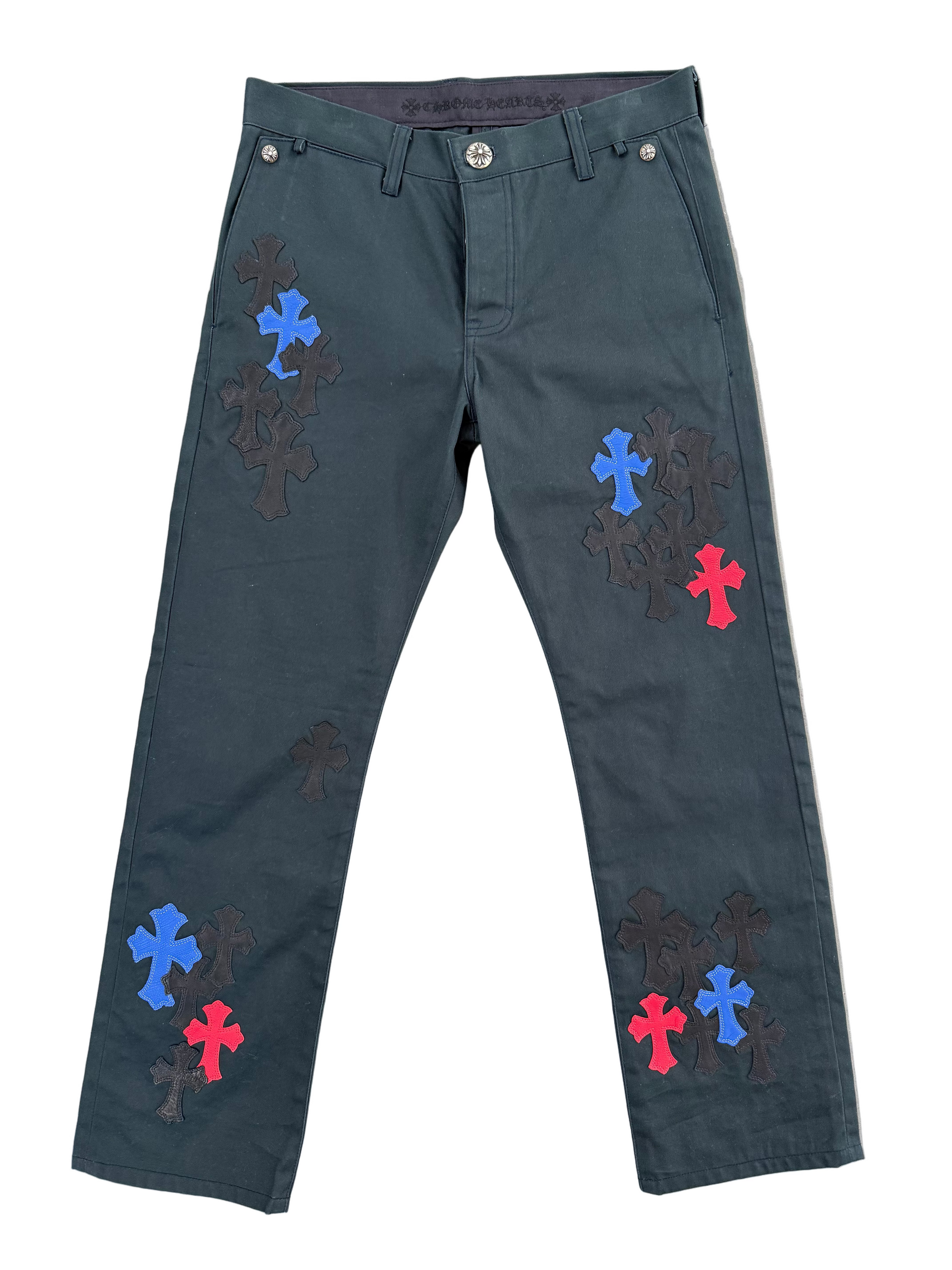 CHROME HEARTS MULTICOLOR CROSS PATCH CHINOS