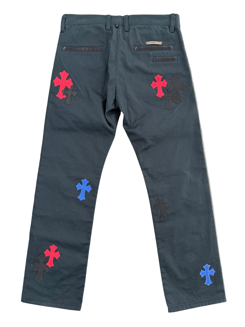 CHROME HEARTS MULTICOLOR CROSS PATCH CHINOS