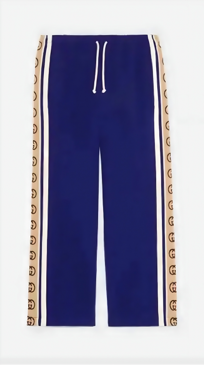 GUCCI CROPPED TRACK TROUSERS BLUE