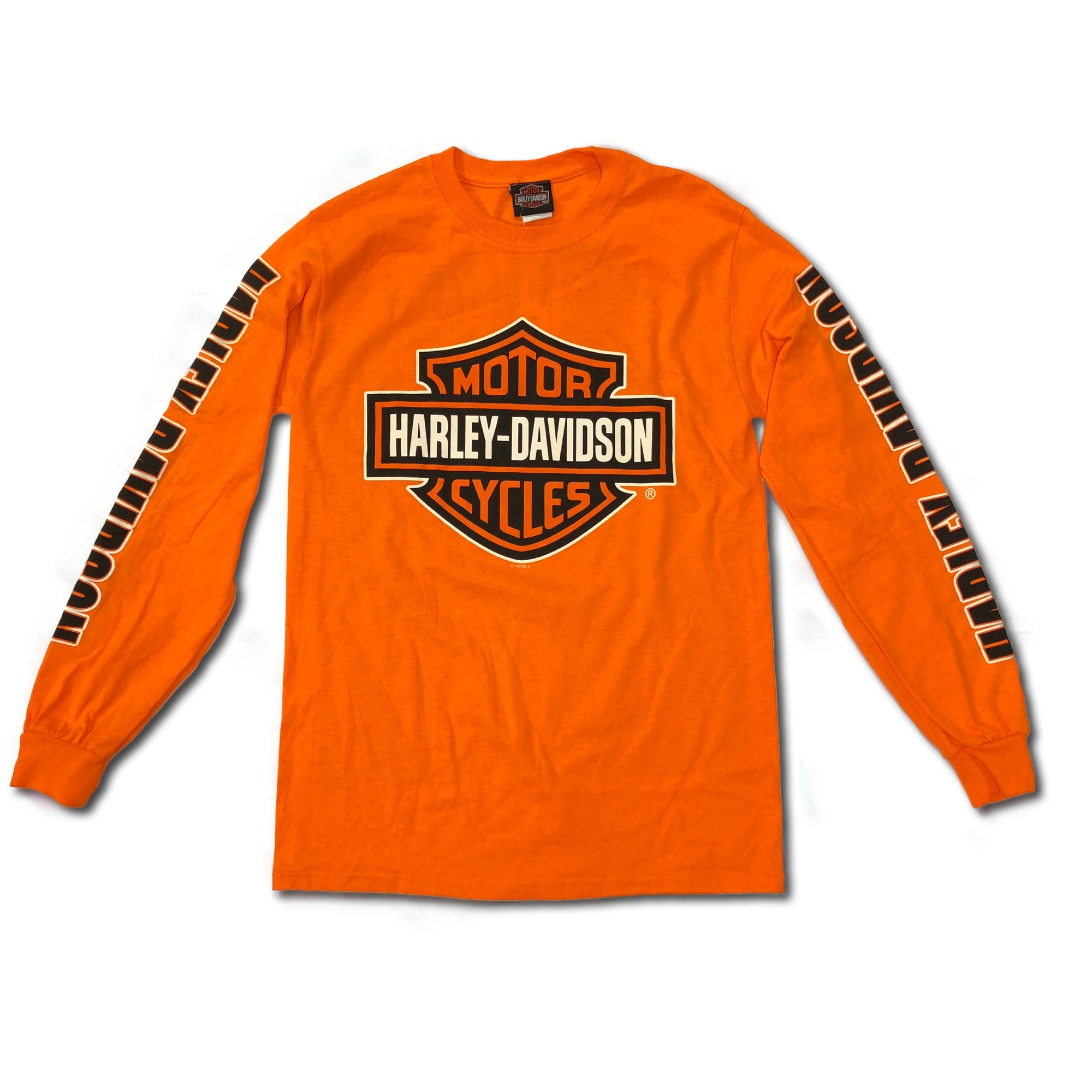 HARLEY DAVIDSON BAR AND SHIELD ORANGE LONG SLEEVE