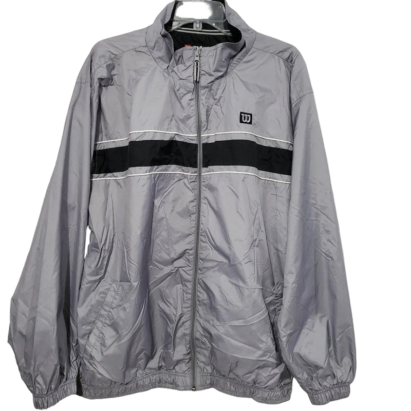VINTAGE WILSON GRAY NYLON WINDBREAKER