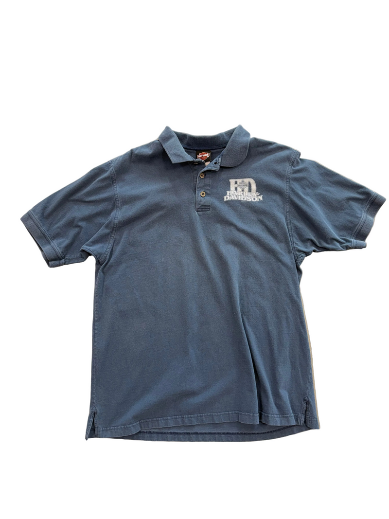 VINTAGE HARLEY DAVIDSON NAVY POLO