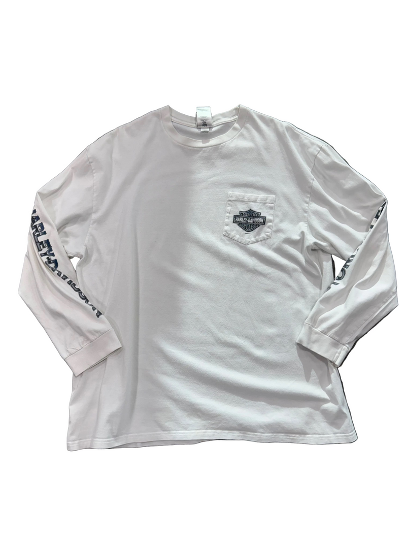 VINTAGE HARLEY DAVIDSON WHITE LONGSLEEVE TEE