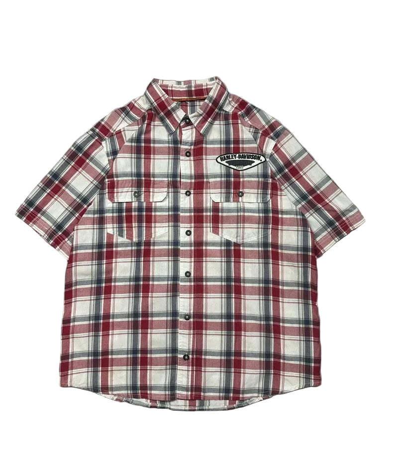 VINTAGE HARLEY DAVIDSON SHORT SLEEVE PLAID SHIRT
