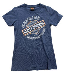 VINTAGE HARLEY DAVIDSON WOMENS METALLIC LOGO GRAPHIC TEE