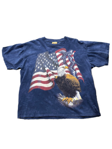 VINTAGE THE MOUNTAIN BALD EAGLE AMERICAN FLAG TEE
