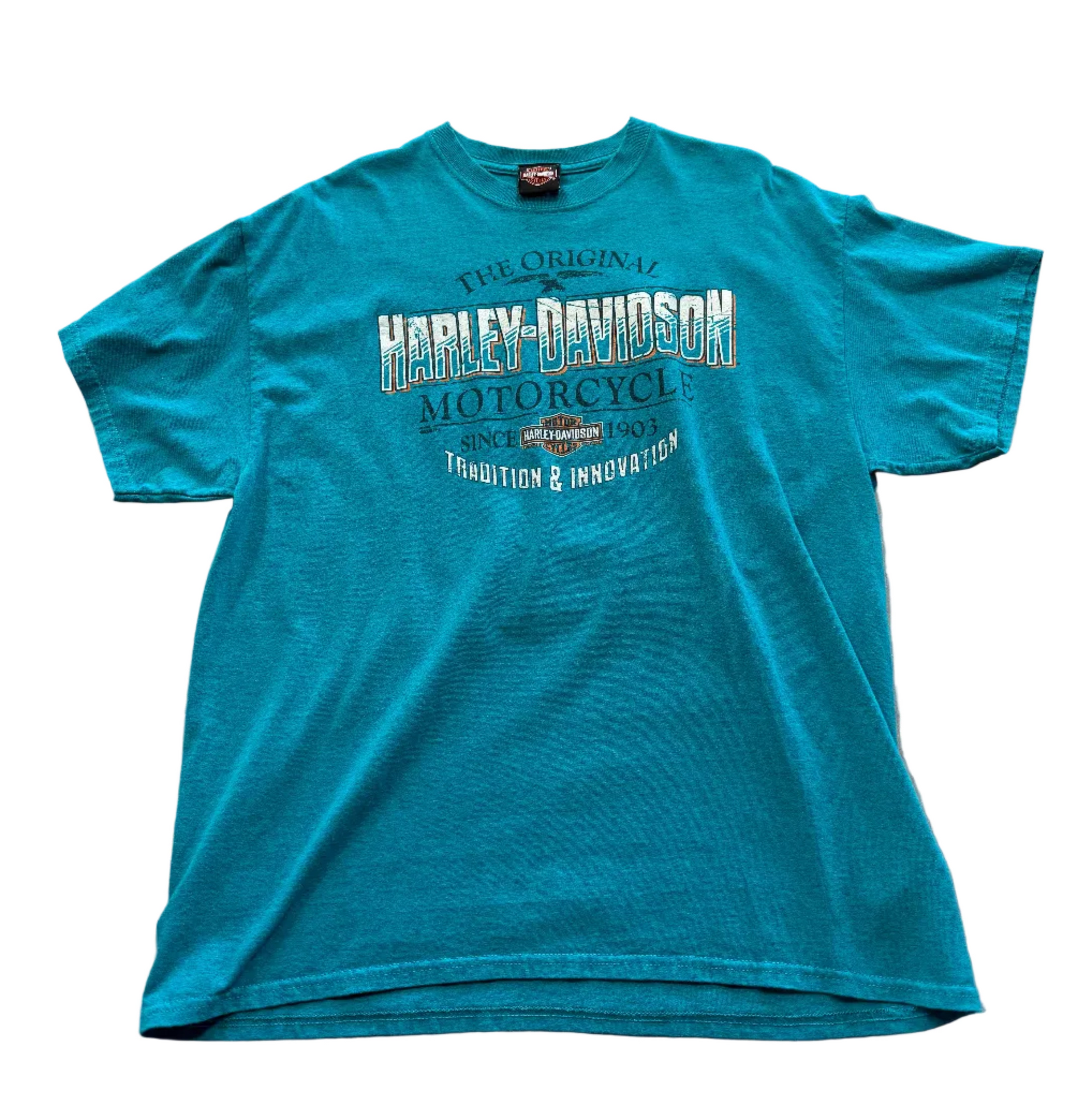 VINTAGE HARLEY DAVIDSON LOGO TEAL TEE