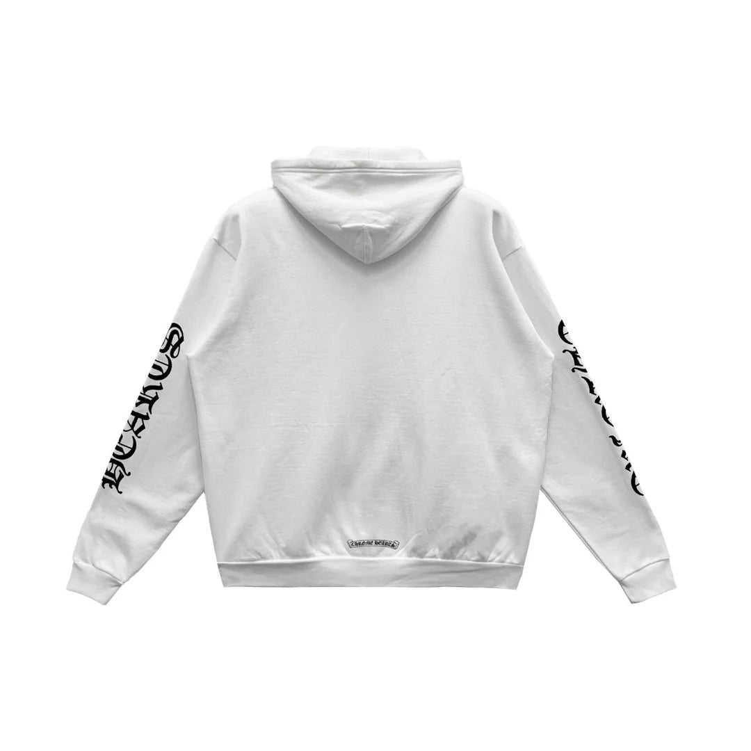 CHROME HEARTS VERTICAL LOGO ZIP UP WHITE
