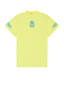 BALENCIAGA YELLOW BURNING UNITY OVERSIZED TEE