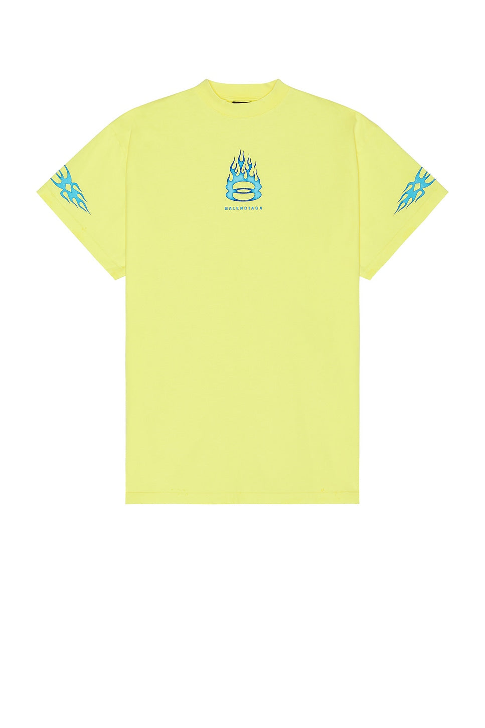 BALENCIAGA YELLOW BURNING UNITY OVERSIZED TEE