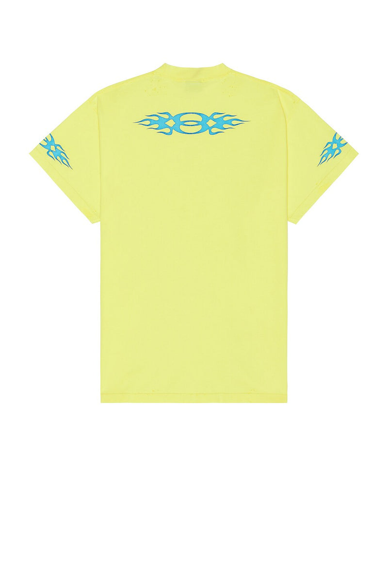 BALENCIAGA YELLOW BURNING UNITY OVERSIZED TEE