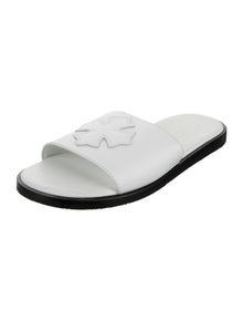 CHROME HEARTS WHITE LEATHER SLIDES