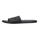 CHROME HEARTS BLACK LEATHER SLIDES