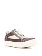 RICK OWENS DRKSHDW PANELLED LEATHER SNEAKERS BROWN