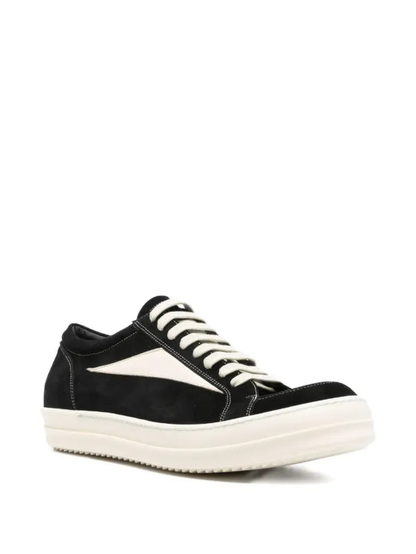 RICK OWENS LOW TOP LACE UP SNEAKERS