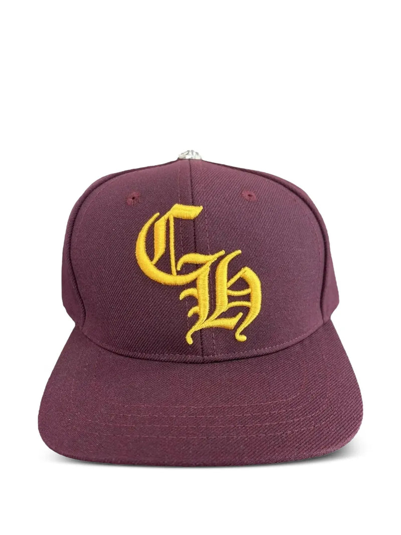 CHROME HEARTS CH LOGO BURGUNDY HAT