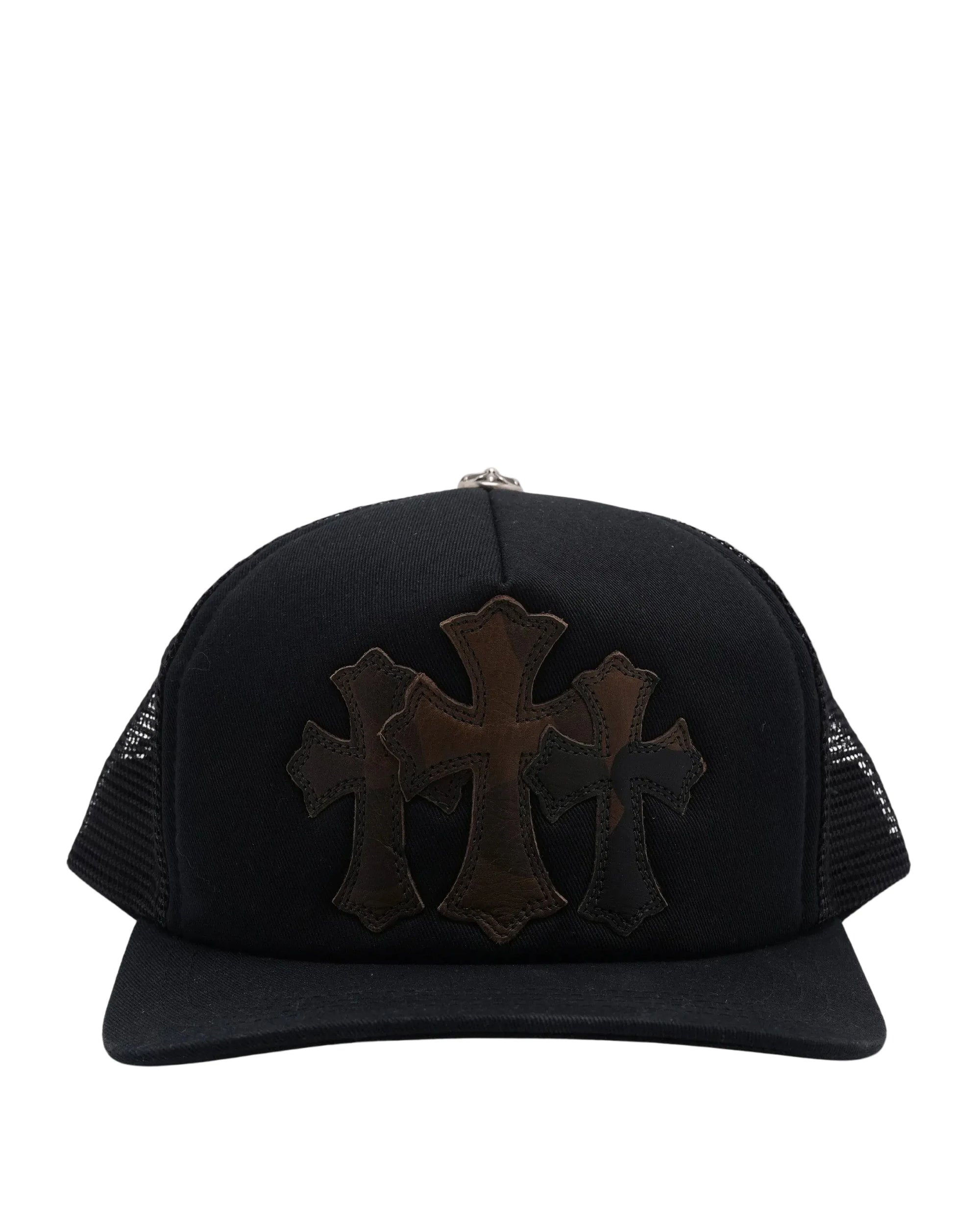 CHROME HEARTS CAMOUFLAGE CEMETERY CROSS PATCH TRUCKER HAT