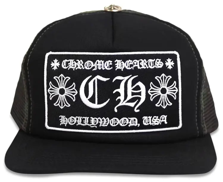 CHROME HEARTS CH LOGO HOLLYWOOD TRUCKER HAT