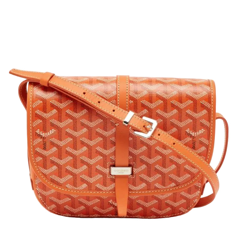 GOYARD GOYARDINE BELVEDERE PM ORANGE MESSENGER BAG