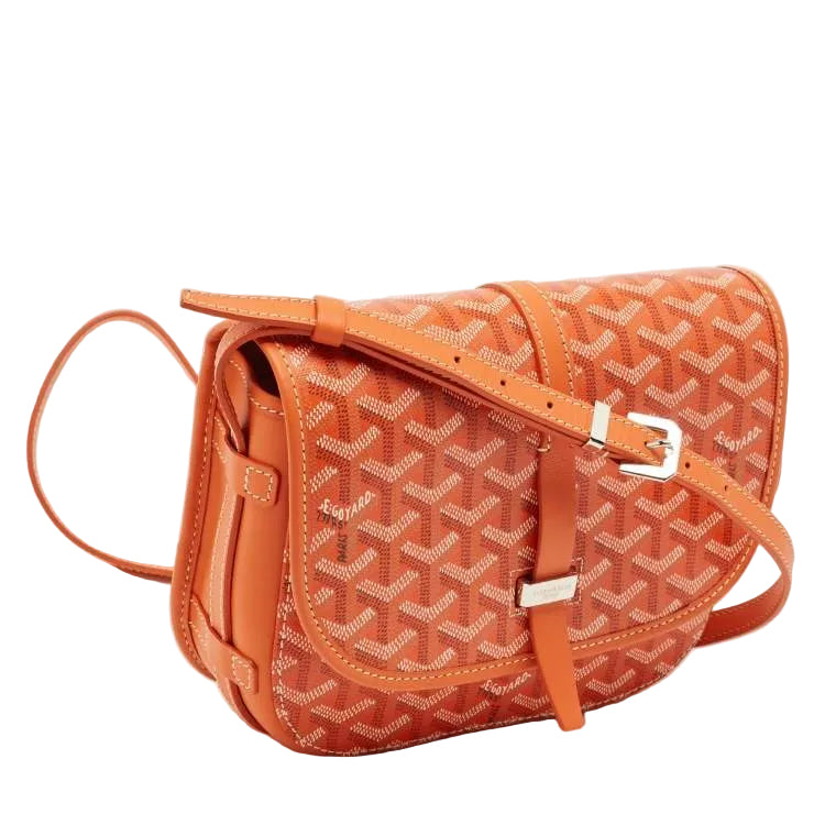 GOYARD GOYARDINE BELVEDERE PM ORANGE MESSENGER BAG