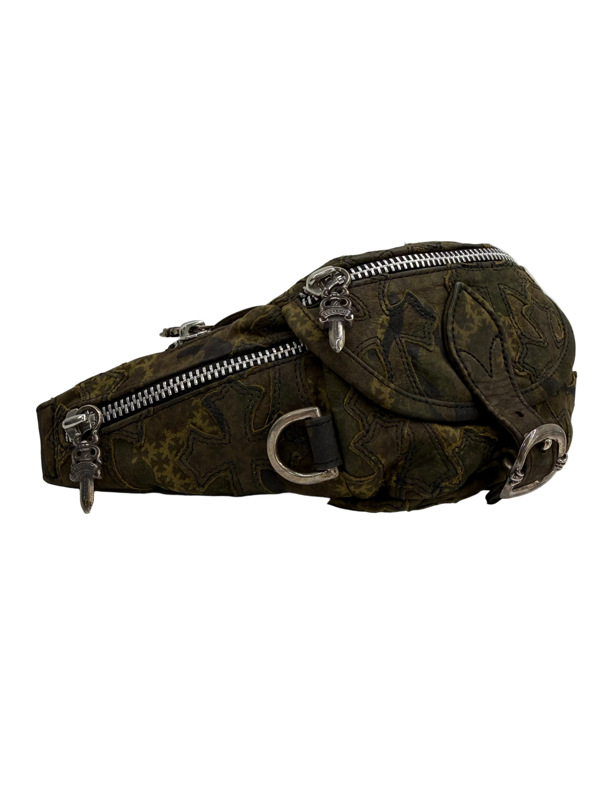 CHROME HEARTS VIP CAMO CROSS PATCHES FANNY PACK