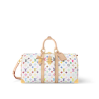 LOUIS VUITTON X MURAKAMI KEEPALL BANDOULIÈRE 45 WHITE MONOGRAM BAG