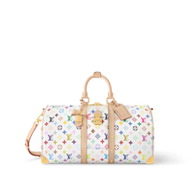 LOUIS VUITTON X MURAKAMI KEEPALL BANDOULIÈRE 45 WHITE MONOGRAM BAG