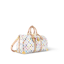 LOUIS VUITTON X MURAKAMI KEEPALL BANDOULIÈRE 45 WHITE MONOGRAM BAG