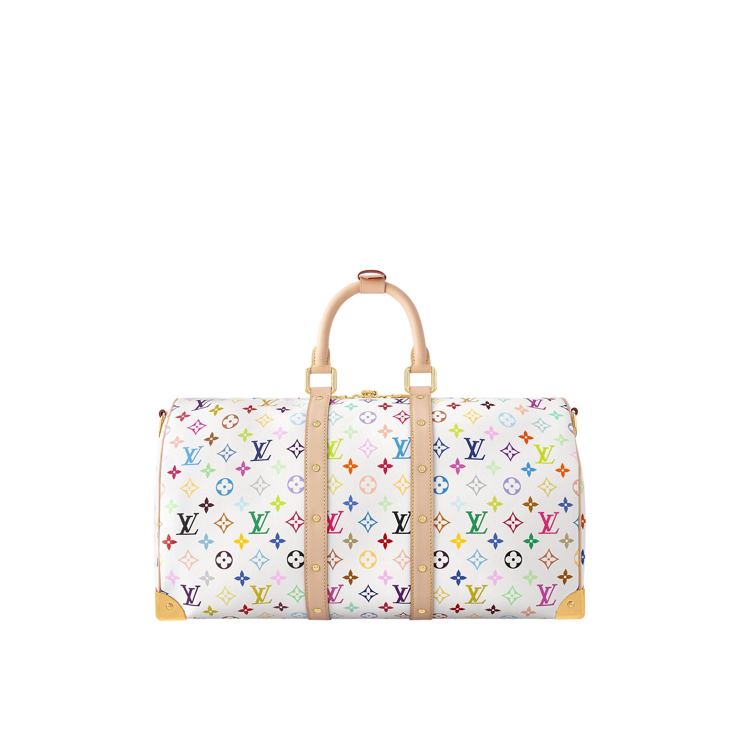 LOUIS VUITTON X MURAKAMI KEEPALL BANDOULIÈRE 45 WHITE MONOGRAM BAG