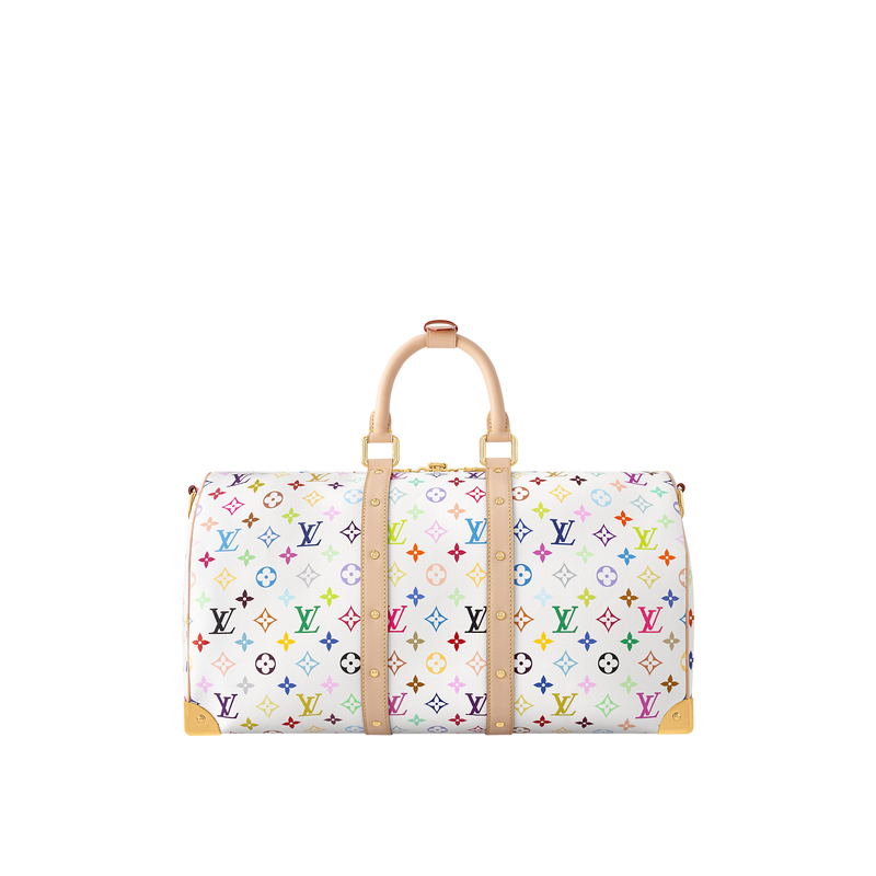 LOUIS VUITTON X MURAKAMI KEEPALL BANDOULIÈRE 45 WHITE MONOGRAM BAG