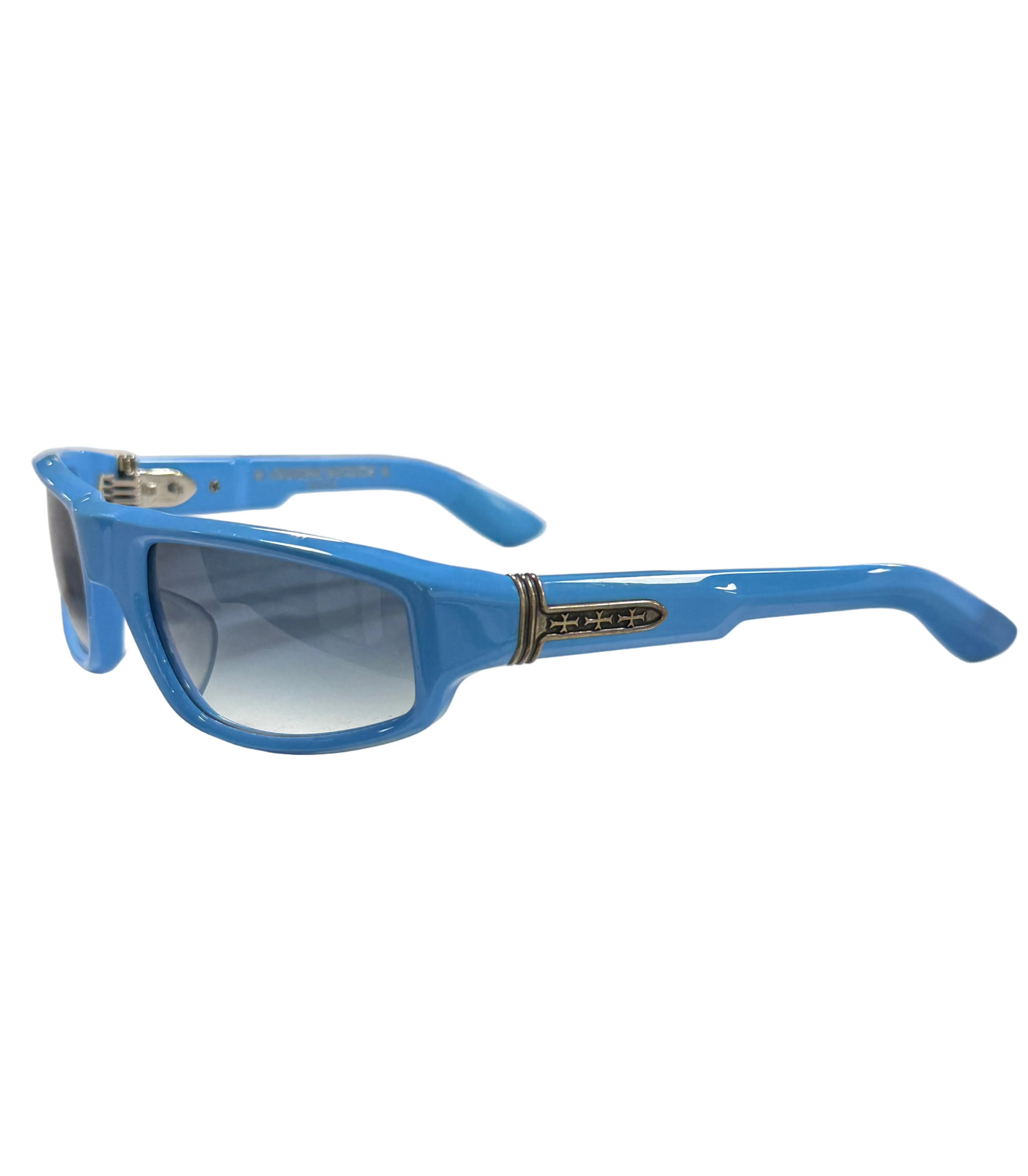 CHROME HEARTS T. HUTCH BLUE SUNGLASSES