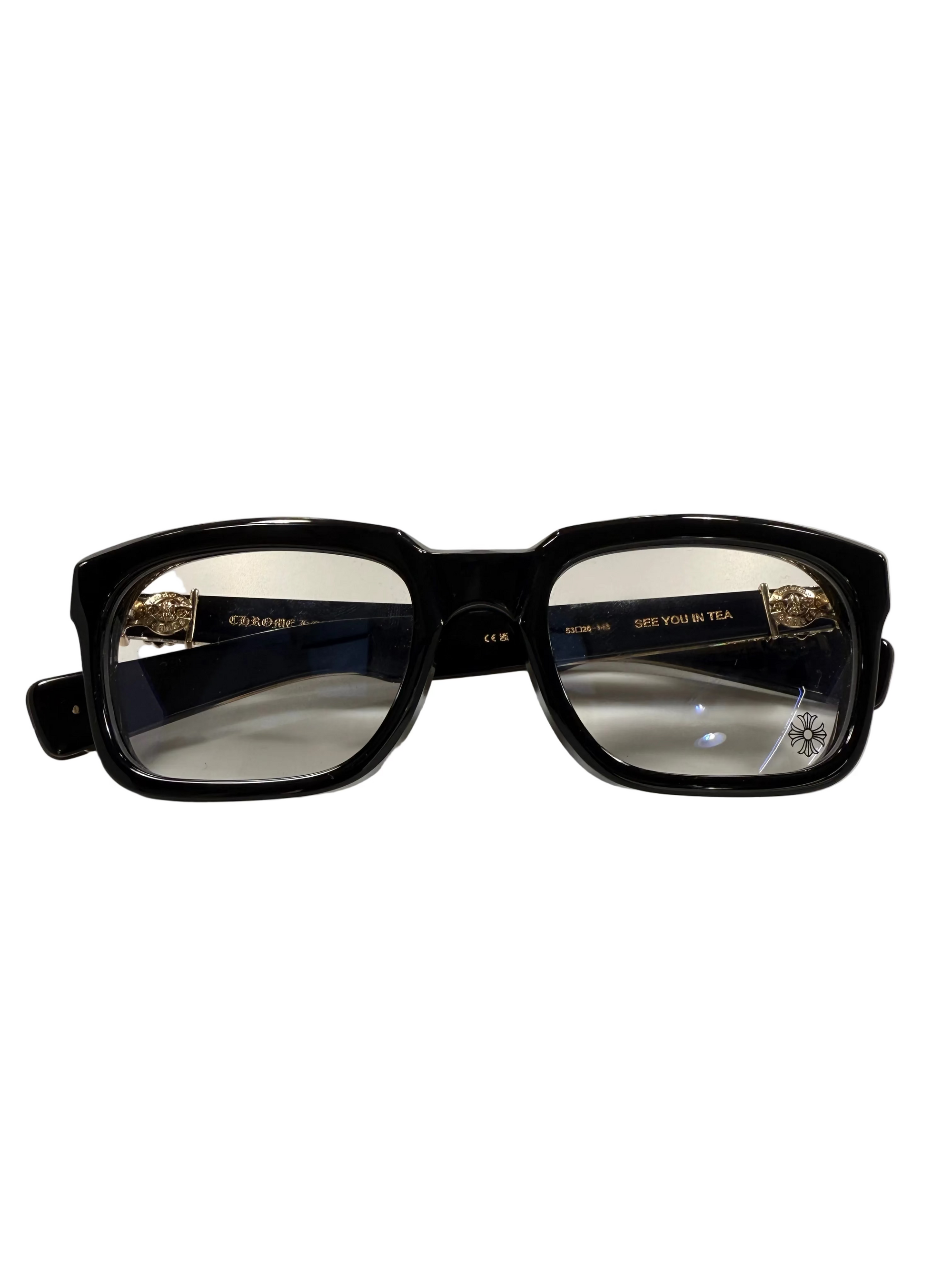 CHROME HEARTS SEE YOU IN TEA BLACK/GOLD GLASSES 18K