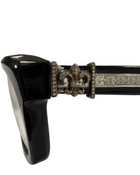 CHROME HEARTS DIAMOND EMBELLISHED SEE YOU IN TEA BLACK/SILVER GLASSES