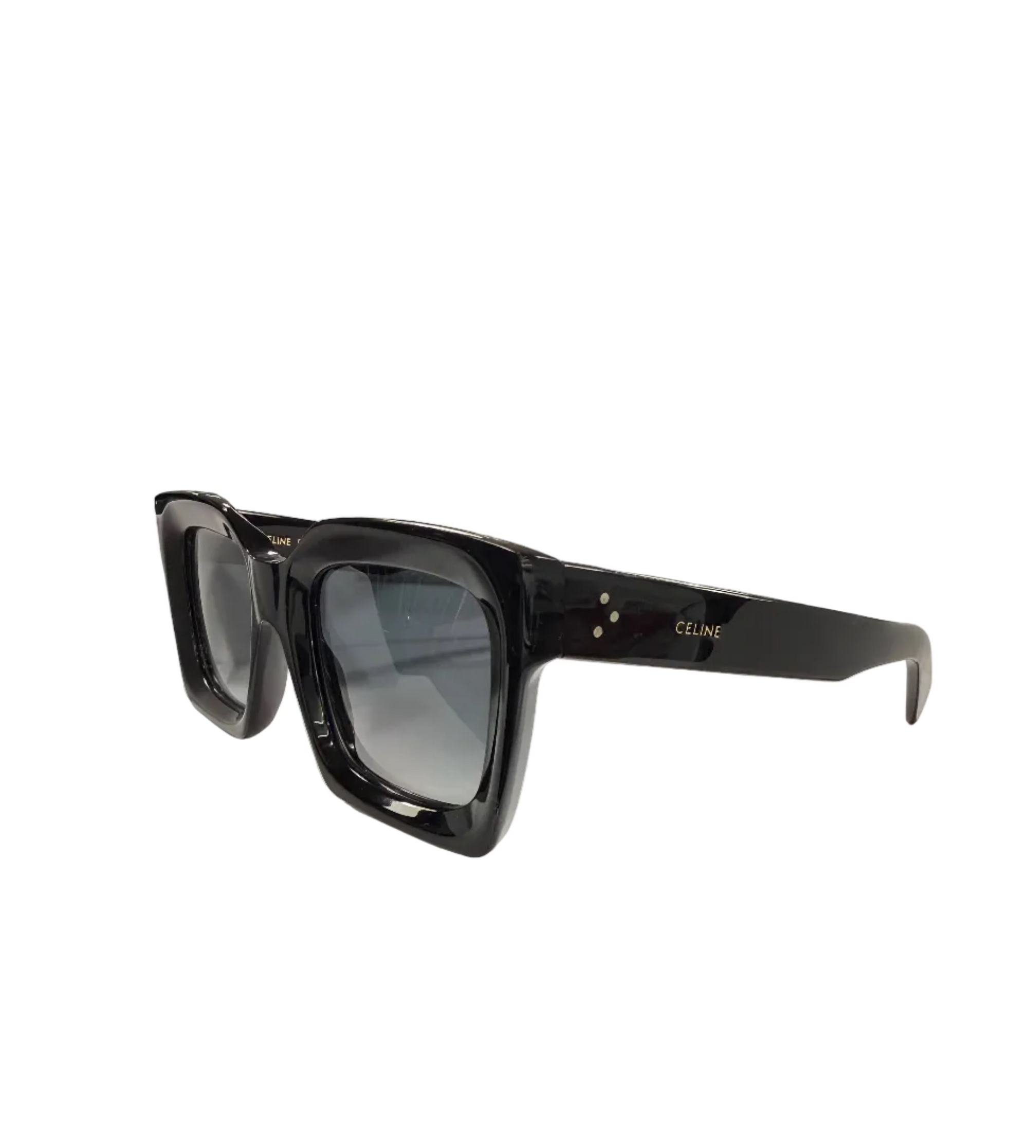 CELINE BOLD SQUARE ACETATE BLACK SUNGLASSES