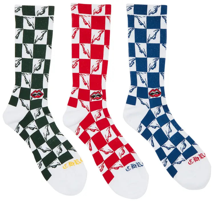 CHROME HEARTS MATTY BOY 99 EYES 3-PACK SOCKS