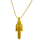 CHROME HEARTS RUBBER YELLOW DAGGER PENDANT NECKLACE