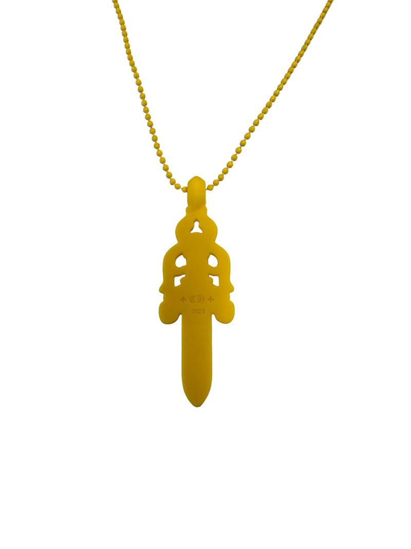 CHROME HEARTS RUBBER YELLOW DAGGER PENDANT NECKLACE
