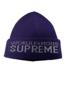 SUPREME WORLD FAMOUS DARK PURPLE BEANIE