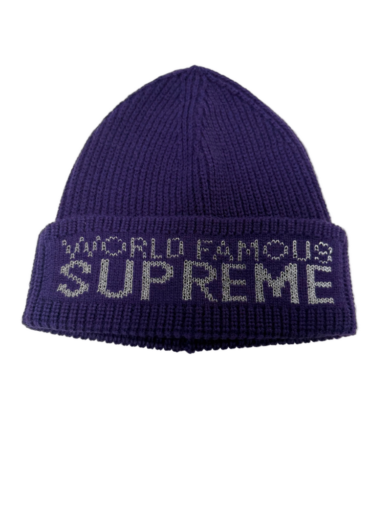 SUPREME WORLD FAMOUS DARK PURPLE BEANIE