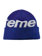 SUPREME BIG LOGO BLUE STATIC BEANIE